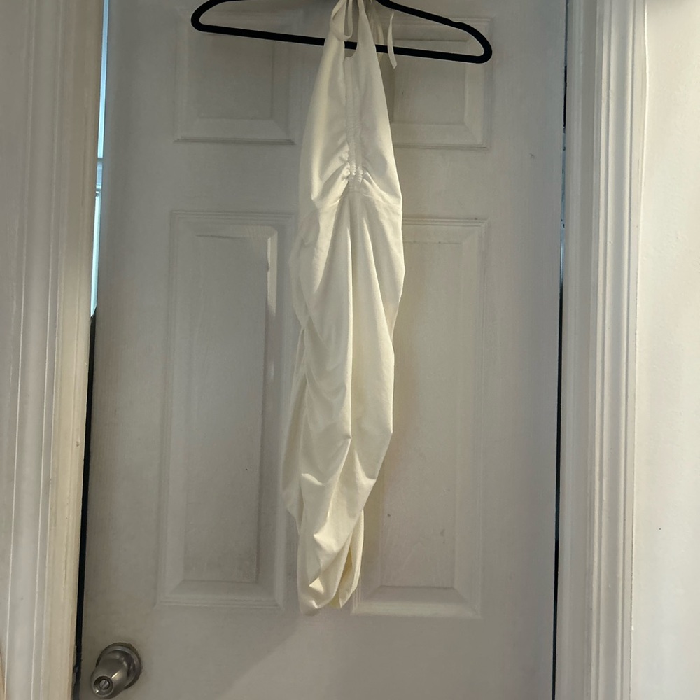 Elegant White Halter Dress